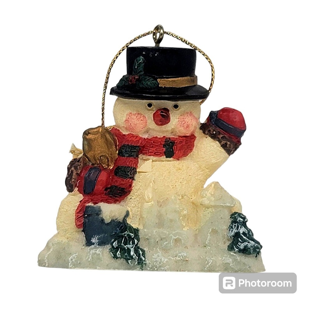 Vintage 1994 WBI Inc Snowman Christmas Tree Winter Holiday Ornament CL13